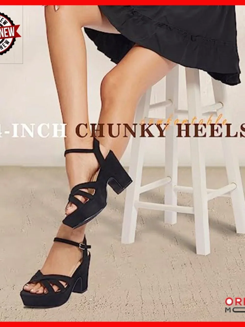Women's Platform Heels Sandals Ankle Strap Chunky Heel Suede Peep Toe Wedges
